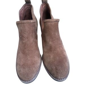 Sam Edelman Brown Suede Western Ankle Boots Stacked Heel Sz 6